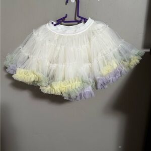 Charming White and Pastel Kids Skirt